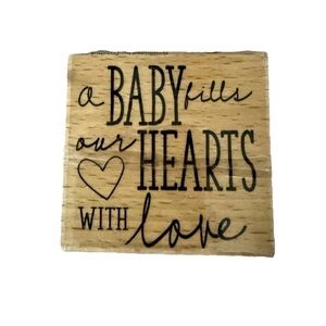 Wooden Baby Heart stamper